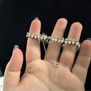 Weiss Vintage Crystal Link Bracelet - Clear Crystal Silver Tone